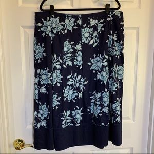 CATO Navy with Light Blue Floral Skirt Size 18W